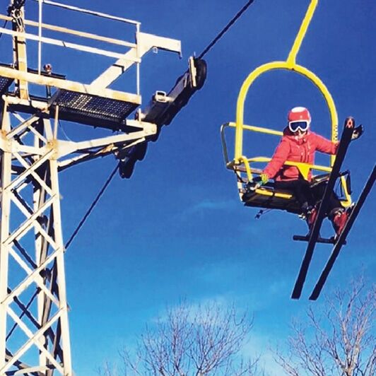 Scenic view of Bousquet Mountain in summer