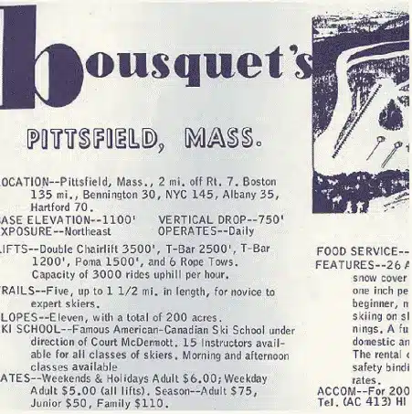 Winter sports activities at Bousquet Mountain