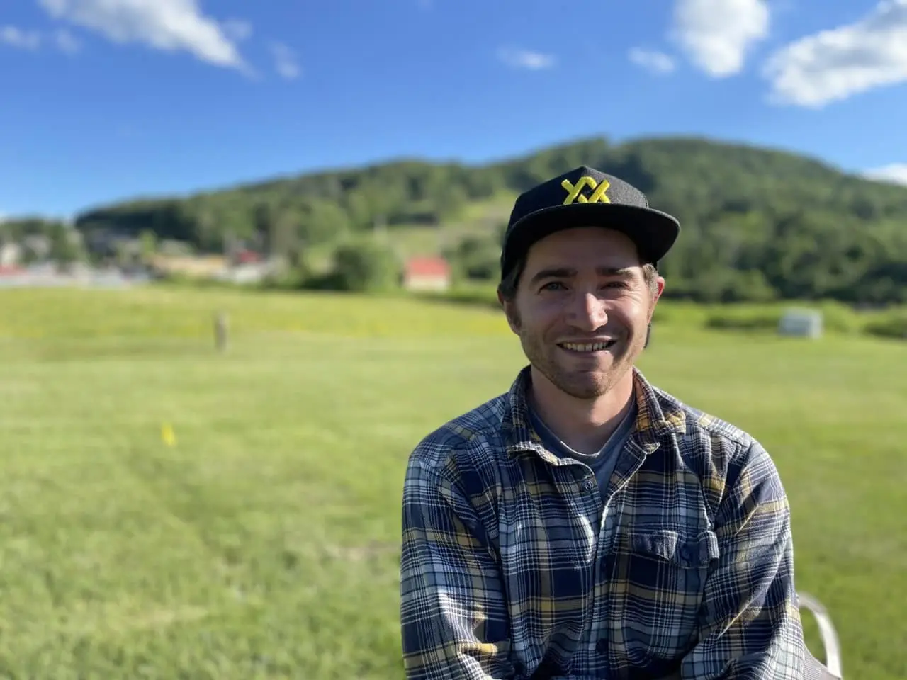 Autumn landscape at Bousquet Mountain with colorful foliage