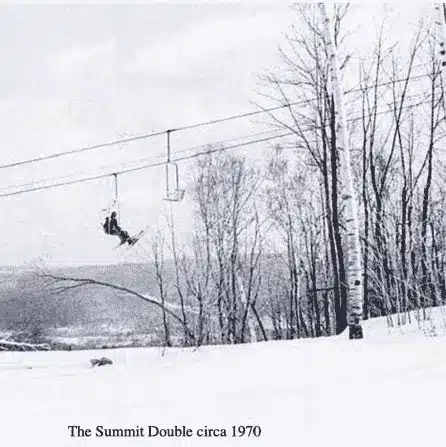 Group of friends skiing at Bousquet Mountain