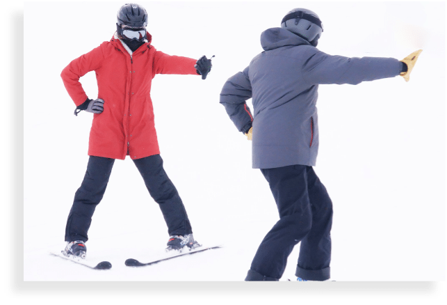 Square image promoting lessons at Bousquet Mountain